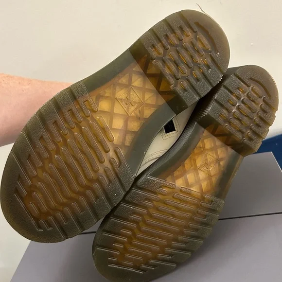 Dr. Martens White and Black Leather Boots - Picture 5 of 5